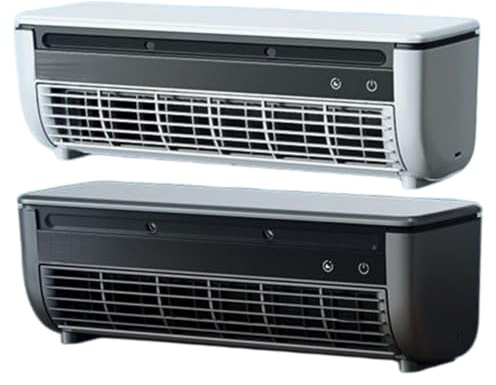 AwnsIMfreien 2pcs Cooling Mist Fan, Wall Mounted Portable Air Conditioner With Drill-free Installation, 6000mah Battery, 3 Speeds & Remote, White/gray, Air Conditioner Fan