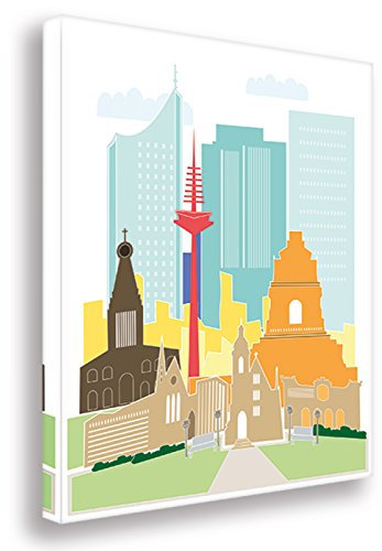 Kunstbruder Leinwandbild Leipzig Collage Dimension/Kunstdruck auf Leinwand/Kunstbilder vom Kölner Künstler/Wandbilder Banksy Art Gemälde Bilder (30x40cm)