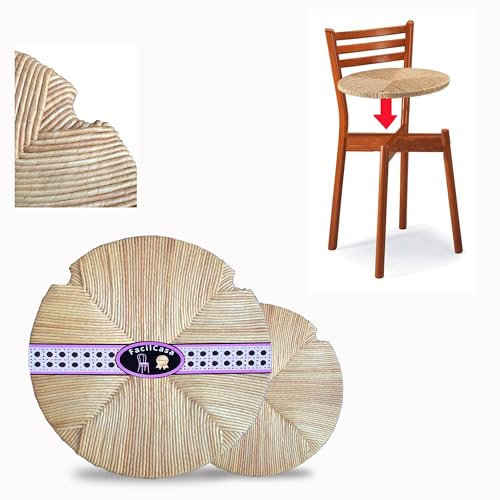 Sitz rund, Boden aus Stroh echtem von segale- facilcasa – Notebook-Stuhl, Sitz, Sitzpolster, so einfach, wie unser Exklusives Bedienungsanleitung (Durchmesser 41 cm Art. Nadia Rund) 2 Stk