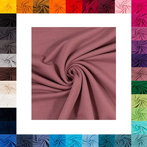 French Terry Maike von Swafing- Meterware- 0,25 m angeraut- Uni- Sommersweat (Altrosa 436)