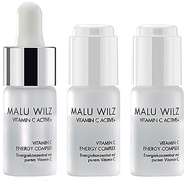 Malu Wilz Vitamin C Energy Complex 3 x 9,3 ml I Energiespendendes Gesichtspflege Serum mit purem Vitamin C I Skincare Vitamin C Serum I Pflege-Serum I Vegan