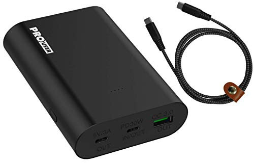 Pro User Powerbank 15000mAh: super schneller Hochleistungs-Akku mit Total 63W, USB-C Power Delivery 30W und USB-A QC, inkl. USB Kabel und Travel Case: lädt kleine Laptops, MacBook, iPad, Smartphone