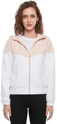 Urban Classics Ladies Arrow Windbreaker Coupe-Vent, Rose Clair/Blanc, M Femme
