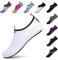 SAGUARO Unisexe Adulte Chaussures Aquatiques de Plage D'eau Poids Léger Séchage Rapide Pieds Nus de Sport Aquatique Pour Plage Surf Plongée Natation - Taille 38/39 - Couleur Blanc -