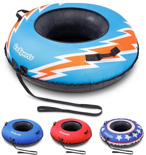 GoSports 44 Inch Heavy-Duty Winter Snow Tube with Premium Canvas Cover - Commercial Grade Sled - Retro