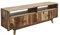SAM TV-Schrank Nagar 3, Akazienholz massiv & naturfarben, Lowboard mit 4 Holztüren & 2 offenen Fächer, Griffe aus Metall, TV-Board 130 x 30 x 45 cm