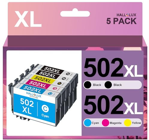 502XL Multipack Patronen Kompatibel für Epson 502 502XL für Epson WF 2860 Druckerpatronen für XP-5100 Patronen für Workforce WF-2865 WF-2860DWF Expression Home XP-5105 XP5100 (5er-Pack)