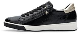 ARA Damen Rom Sneaker, Schwarz Platin, 38.5 EU