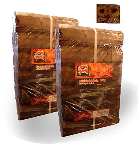 Holzbriketts 20 kg Hartholzbriketts 2x10 kg Kaminbriketts Ofen achteckig mit Zugloch