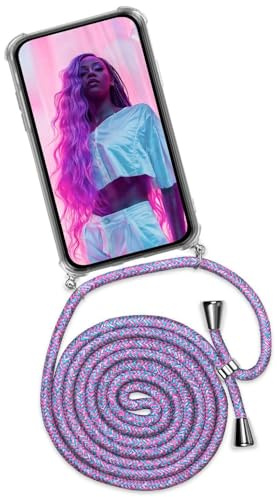 ONEFLOW Handykette für Redmi Note 9 Hülle mit Band, Handyhülle mit Kette abnehmbar, Handyband zum Umhängen, Handy Umhängeband Lange Handykordel, Twist Case – Unicorn