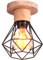 TOKIUS Suspension Luminaire Vintage Industrielle Lustre Abat-jour en Métal et Bois Ø160mm Plafonnier E27 avec Bois Rétro Pour Salon Cuisine Chambre (Plafonnier-1pcs)