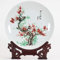 decorazioni feng shui in porcellana, piatti decorativi in ​​ceramica, decorazioni cinesi Feng Shui, cera decorativa da 10,2 pollici in ceramica con motivo floreale di prugna, piatto da appendere, orna