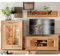 Wohnmöbel Set Wohnwand Kernbuche massiv geölt montiert 3-teilig Modern, Highboard, Wandboard, Lowboard inkl. Beleuchtung