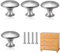 MEKEET 4PCS Silvery Round Door Knobs - Stainless Steel and Zinc Alloy Handles for Kitchen, Wardrobes, Cupboards, Drawers and Furniture