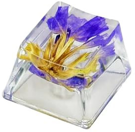 Tastenkappen für Cherry MX Mechanische Hintergrundbeleuchtung, Kunstharzblume, transparente Tastenkappen, passend für die Kreuz-Tastatur, 1U, handgefertigt