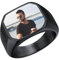 U7 Personalisierter Siegelring Herren Edelstahl Ringe Schwarz Herren Ring mit Gravur Foto Ehering Verlobungsring Männer Fingerringe Schwarz Bandring Memorial Ring Vorsteckring Modeschmuck für Party