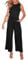 LACOZY Jumpsuits for Women Dressy Summer Sleeveless Romper Adjustable Drawstring Waistband Crewneck Casual Tracksuit with Pockets Black M