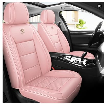 LEJOLI Sitzbezüge Auto Autositzbezüge Universal Set für FIAT 500 Punto 500L 500X Auto Zubehör,Rosa