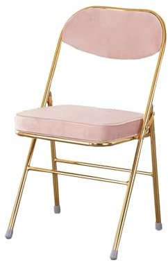 ZMTGLTG Klappstuhl aus dickem Samt mit Titanrahmen. Bequem und tragbar for den Heimgebrauch. Geeignet for Arbeitszimmer und Büros.(Pink)