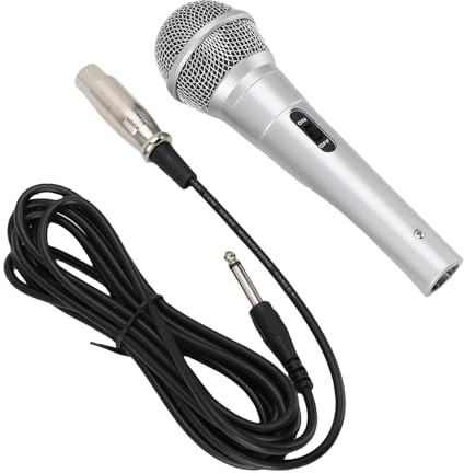 Fabater Karaoke Microphone, Professional Dynamic Cardioid Handheld, Wired Dynamic Vocal Microphone with XLR Cable, ON OFF and Noise Elimination for Speaker, AMP, Home KTV,