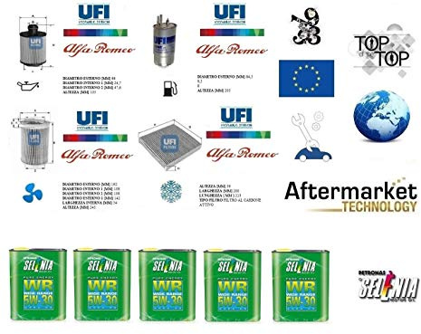 Kit filtri tagliando UFI 159 1.9 JTDm 88 Kw 120 Hp + 5 Litri Olio Selenia 5W30