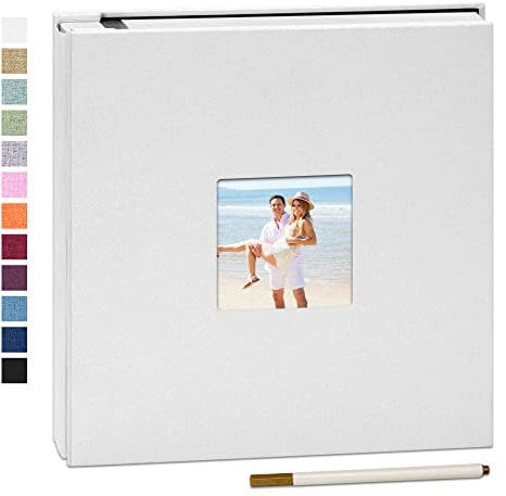 Yopih Selbstklebende 10x15 Fotoalbum Einkleben und zum Selbstgestalten Groß leinen Photoalbum mit 40 weißen Seiten, Hochzeit Jahrestag Geburtstag Geschenke, mit einem Kugelschreiber, 33x32cm