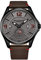 Stuhrling Original Aviator Herrenuhr - Strukturierte analoge Zifferblattuhr in Schwarz, Zifferblatt in Sekundenschnelle, lässiges genähtes Lederband, 3934 Mens Watches Collection (Grey)