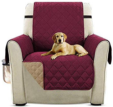 PETEMOO Sofabezüge Sofabezüge Reversible Gesteppte Möbelschutzfolie, wasserabweisend, verbesserter Couch Shield mit elastischen Riemen, Anti-Rutsch-Schaum, Micro-Stoff-Pet-Cover-Sofa