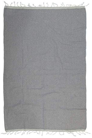 Kayori Izu Hamam-Handtuch Größe 100x180cm Farbe Anthrazit/Zilvergrijs Baumwolle Hammamtuch Strandlaken Handtuch