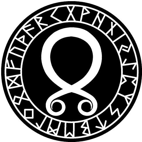 Samunshi® Aufkleber Trollkreuz mit Runen D für Auto Motorrad Wikinger Vikings Germanen in 10 Größen und 25 Farben (10x10cm schwarz)