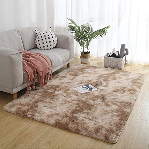 Platz Langflor Carpet Shaggy Teppich für Wohnzimmer Schlafzimmer und Kinderzimmer (Dunkelbraun,100x200cm)