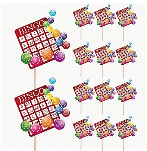 AK Giftshop Bingo Geburtstagsparty-Essens-Cupcakes Picks Dekorationen Topper (14 Stück)