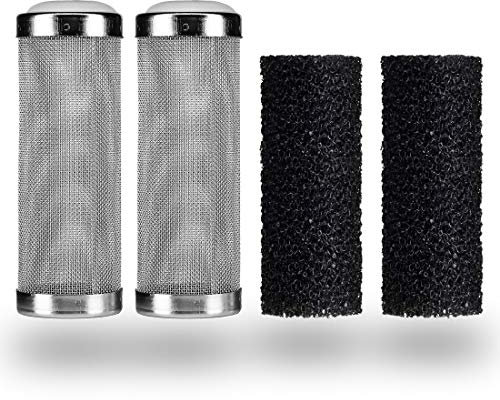 HONGECB Aquarium Filter Guard, Intake Strainer Filter, 2 Pcs Stainless Steel Aquarium Filter Guard 2 Pcs Intake Sponge Strainer, For Protecting Fish Shrimp Inhalation (16mm)