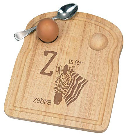 Letter Z is for Zebra Breakfast Dippy Egg Cup Board Wooden Easter