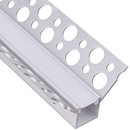 .one-bath LED Trockenbauprofil 2m I LED Rigips Profil I 1x2m Innenecke I Alu Trockenbaueckprofil für LED-Streifen I Aluprofil I Decke I Wand