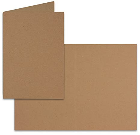 DIN A5 Faltkarten - Sandbraun (Kraftpapier) - 1000 Stück - Einladungskarten - Menükarten - Doppelkarten - Blanko - 14,8 x 21 cm - FarbenFroh by Gustav Neuser