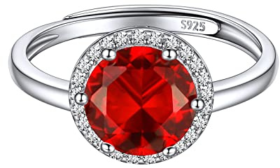 ChicSilver 925 Silber verstellbarer Ring mit 12 Gebursstein Damen Mädchen Fingerring mit Zirkonia Verlorbungsring Ehering für Valentinstag Weihnachten Geburtstag