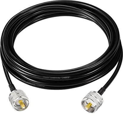 Superbat Cable UHF PL259 de CB 6m Cable RG8X UHF Macho a Macho de Radio Digital 50ohm Cable Coaxial de Baja Pérdida para Radio CB Radioaficionados Analizador de Antena Medidor de SWR etc.