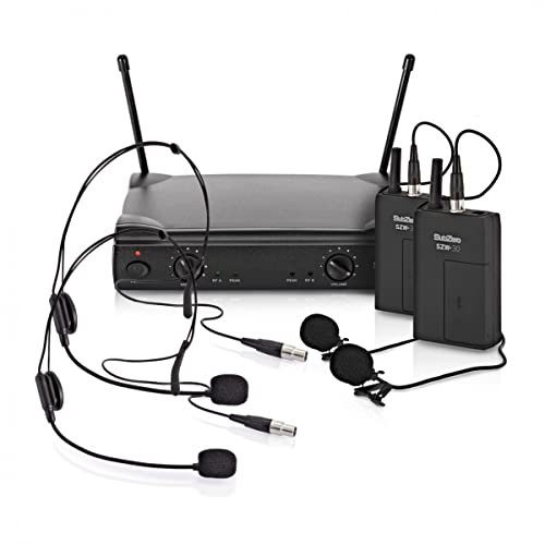 SubZero Duales drahtloses Mikrofonsystem mit Lavalier- und Headset-Mikrofonen