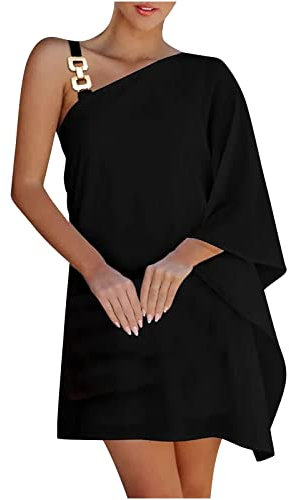 guru Shop Kleidung Damen,blumenkleid Hochzeit,hochzeitskleid blau,Festkleider Damen Hochzeit,schöne Kleider,Petticoat weiß,cecilie Copenhagen Kleid,sommerlich Elegante Kleider(B-Schwarz,M)