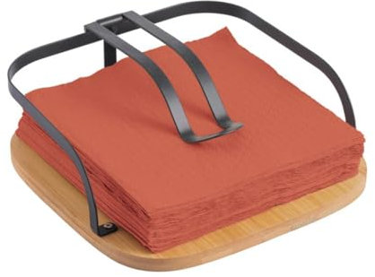 MSV Servietten Halter Kaffee Tasse Servietten Halter Tisch Servietten Halter für Tisch Esszimmer Wohnzimmer Haus Dekoration Schwarz matt Bambus