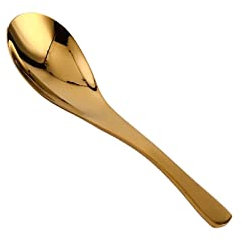 TOMYEUS Spoon Stainless Steel Spoon Soup Spoon Restaurant Dining Spoon Golden Spoon Household Spoon Restaurant Hotel Golden Silver Spoon Flatware (Color : Gold, Size : Medium)