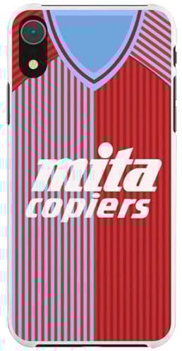 A Villa Retro Football Shirt Hard Silicone Rubber Phone Case Cover for iPhone 7 8 XR 11 12 13 SE (iPhone 12 & 12 Pro)