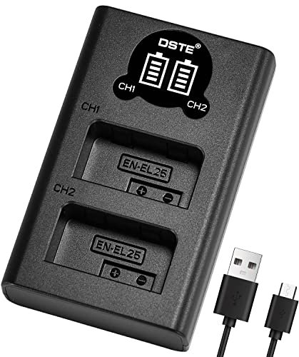 DSTE EN-EL25 Battery USB Dual Quick Charger Compatible for Nikon Z Series Z50 Z 50 Camera