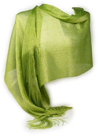 Stola verde cerimonia coprispalle elegante a rete con frange foulard scialle grande sciarpa lurex da matrimonio per abito da sera giorno primavera estate 2025 Verde acido