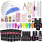 TopDirect Kit Uñas de Gel con Lámpara para Uñas 48 W+ 8 Colore Acrigel + 4 Colore Esmaltes Semipermanentes + 100 Uñas Postizas + Base Top Mate Coat Deshidratador y Primer, Uñas Acrilicas Completo