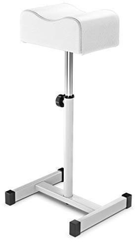 RELAX4LIFE Pedicure Nail Footrest, Adjustable Height Manicure Stool Chair, Technician Nail Equipment for Commercial Beauty Salon Spa Tattoo (White)