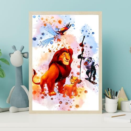 Ma Little Canv Poster König der Löwen – Wanddekoration für Kinderzimmer, Mädchen, Jungen, Disney Simba König der Löwen, ohne Rahmen, 30 x 40 cm (Der König der Löwen)