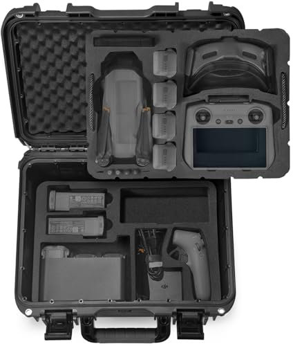 LEKUFEE wasserdichte Tragetasche für DJI Air 3S/DJI Air 3 Drohne/DJI Goggles 3/DJI Goggles 2/Goggles Integra/DJI FPV Motion/DJI RC Motion 3/DJI RC Motion 2 und Zubehör (Nur Koffer)