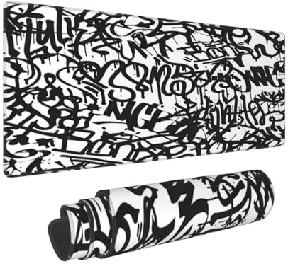 Graffiti Gaming-Mauspad - Großes XXL-Mauspad Mit Rutschfester Gummiunterseite, Schreibtischunterlage für Computer, Laptop, Bürozubehör